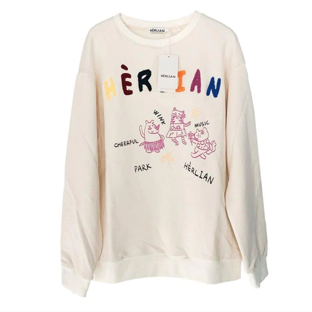 Herlian Cartoon Logo Sweater Size Small